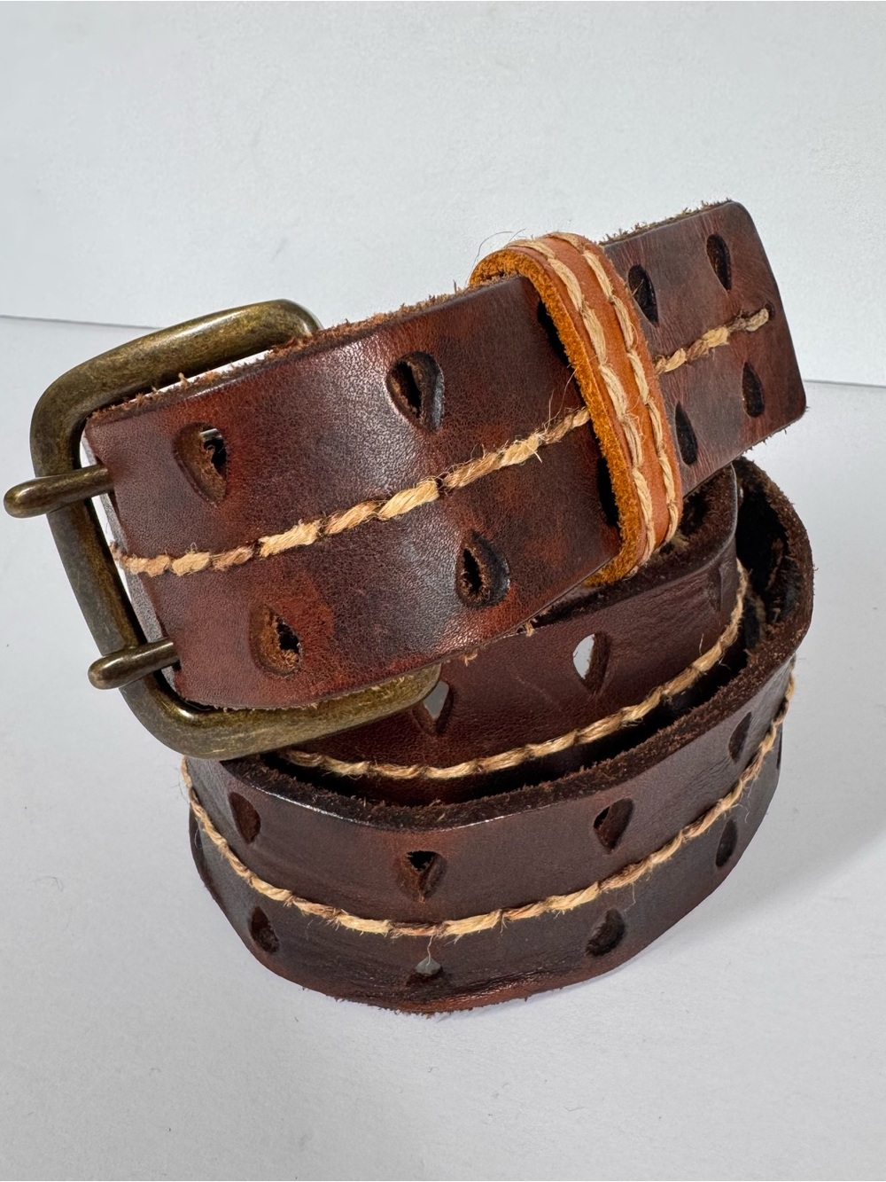 Bed Stu Brown Leather Mitchell Belt Size Medium
